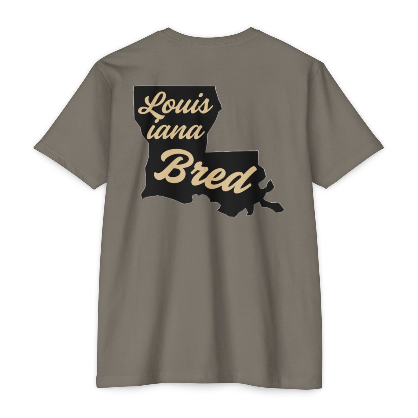 Louisiana Bred T-shirt | Black and Gold with Black State Outline
