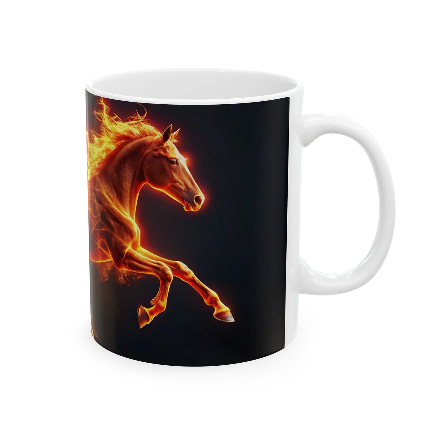 Horse On Fire Ceramic Mug, (11oz, 15oz)