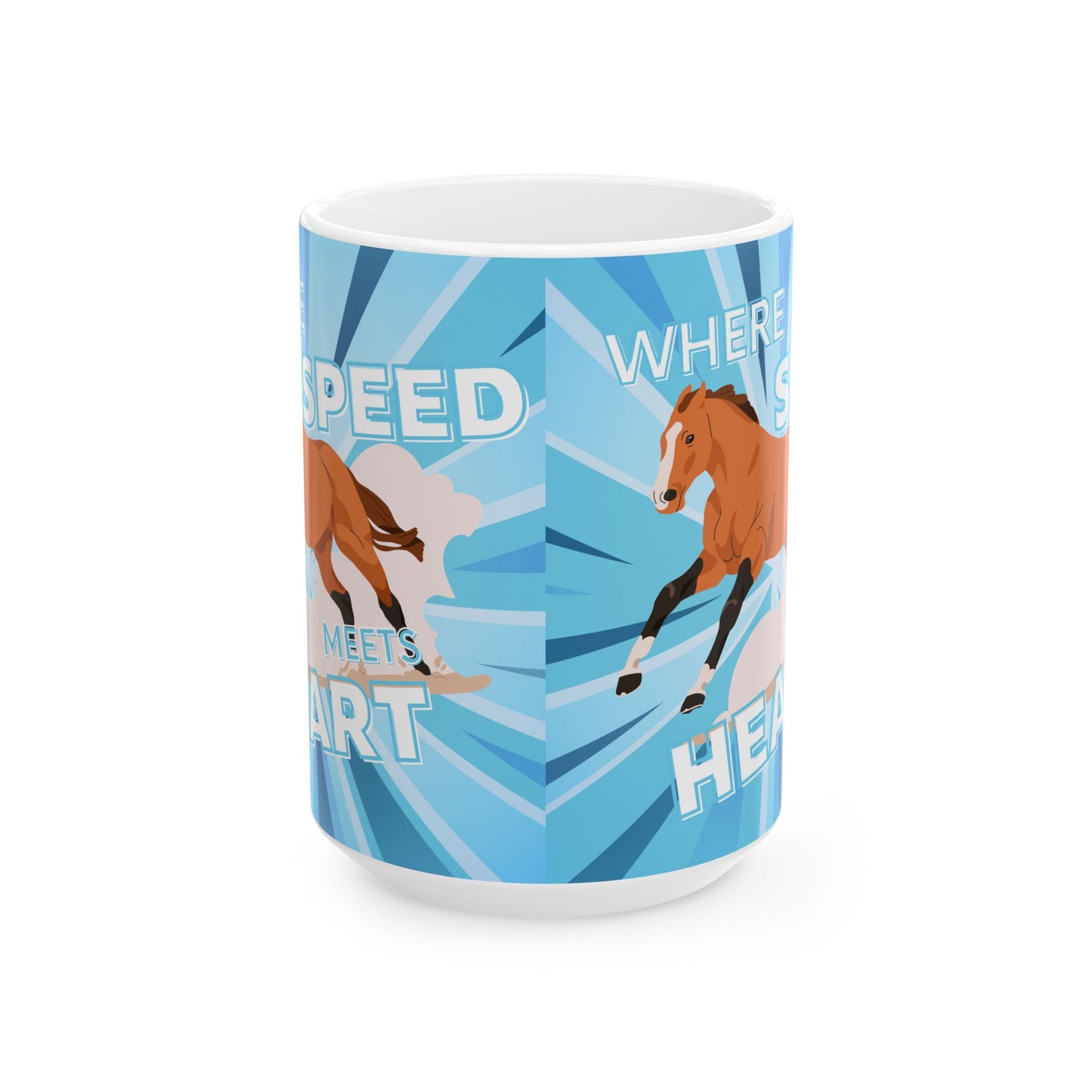 Where Speed Meets Heart Ceramic Mug, (11oz, 15oz)