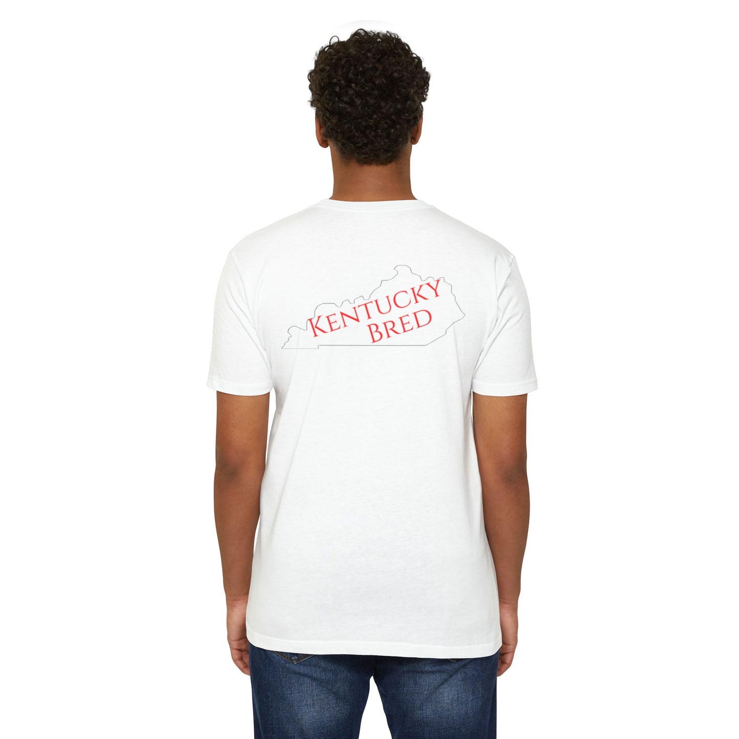 Kentucky Bred T-shirt - Red with White State Outline