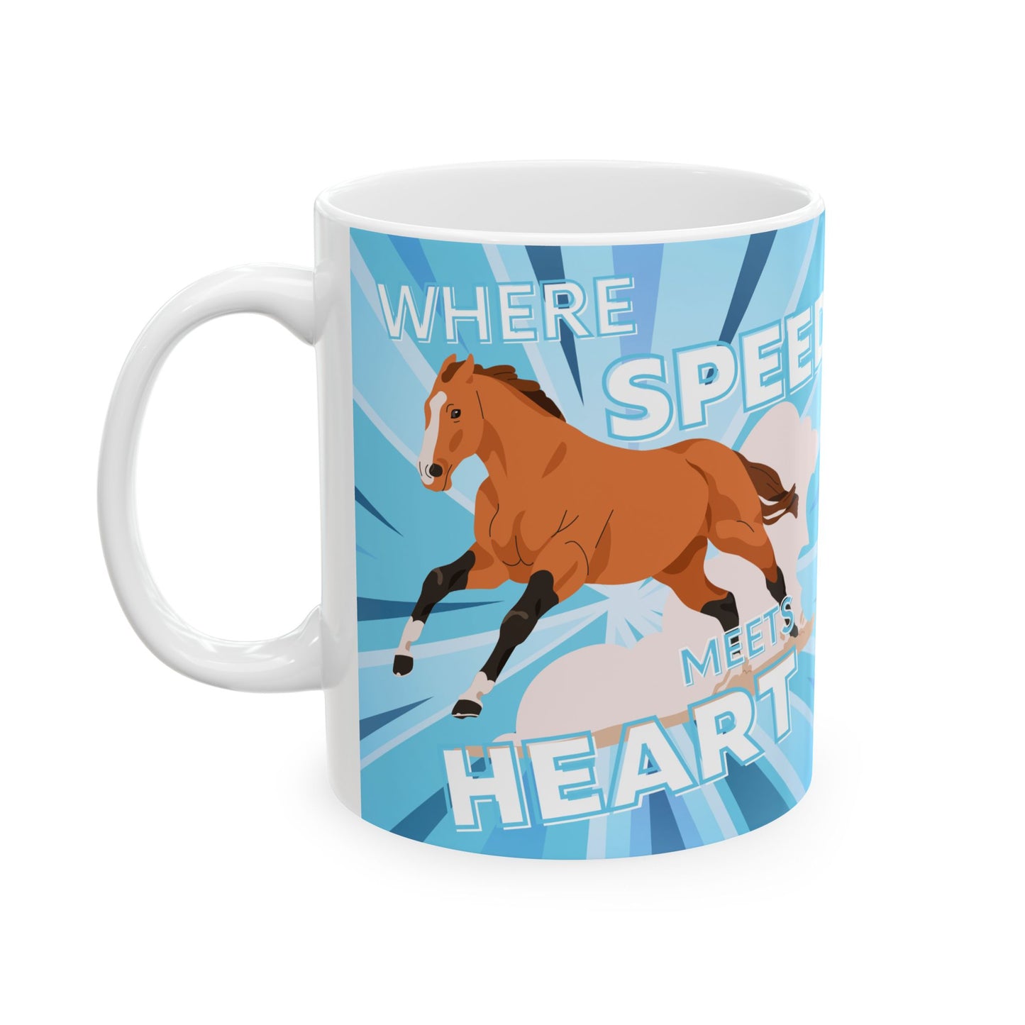 Where Speed Meets Heart Ceramic Mug, (11oz, 15oz)