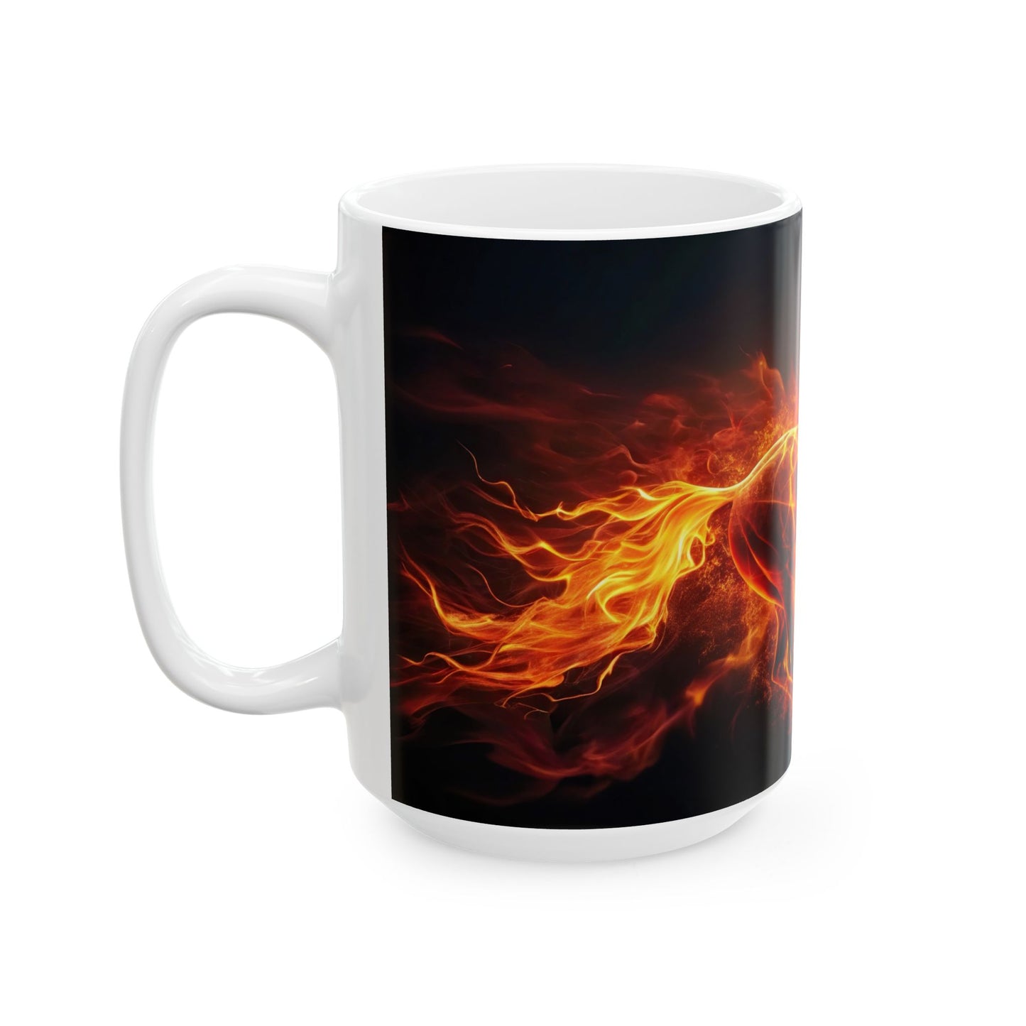Horse On Fire Ceramic Mug, (11oz, 15oz)