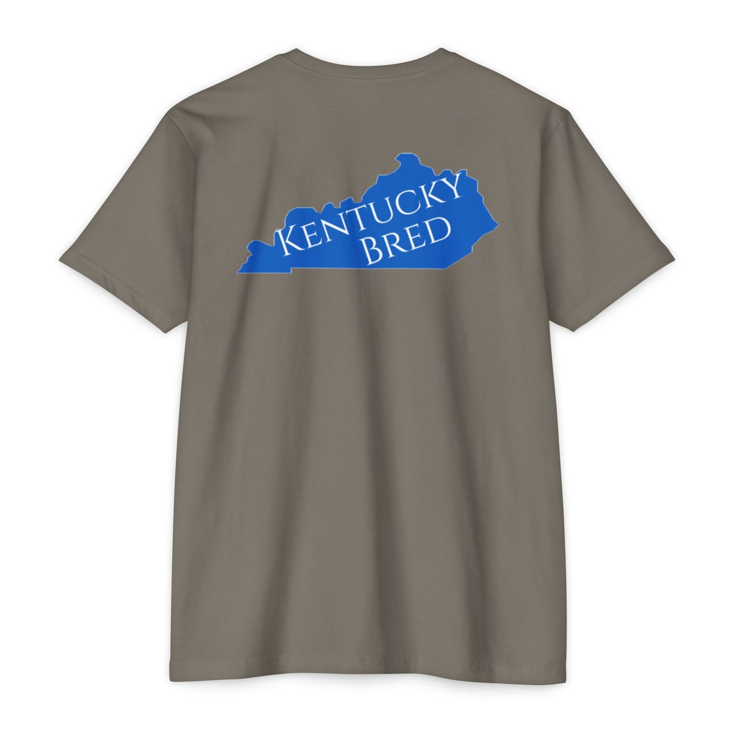 Kentucky Bred T-shirt | White With Blue State Outline