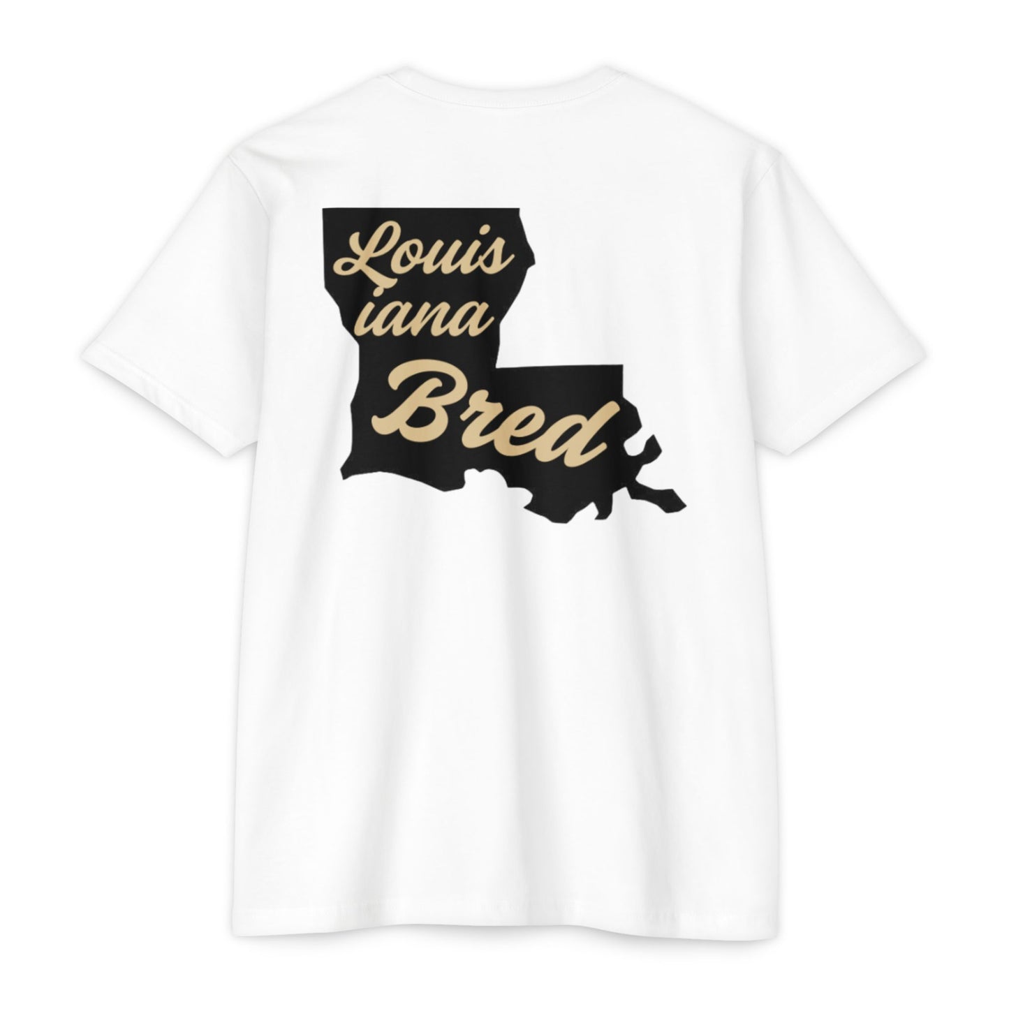 Louisiana Bred T-shirt | Black and Gold with Black State Outline