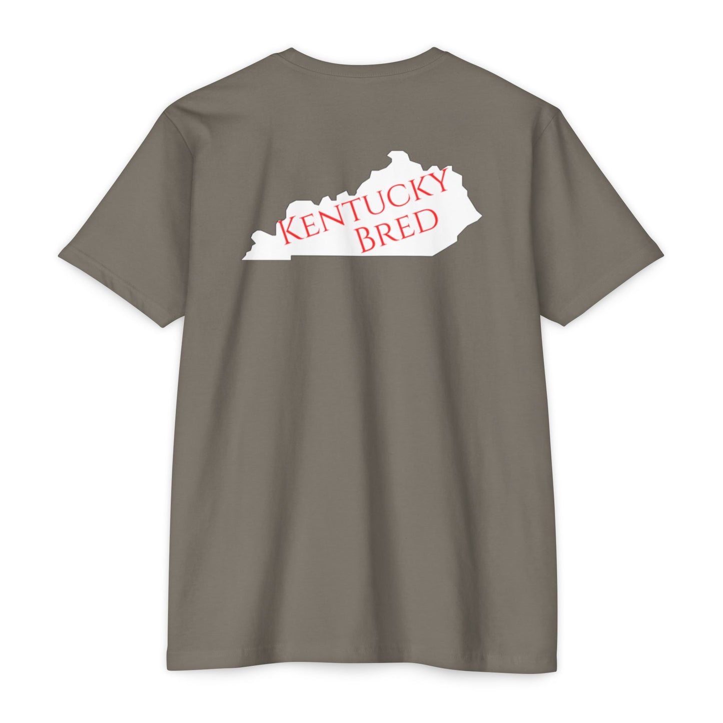Kentucky Bred T-shirt - Red with White State Outline