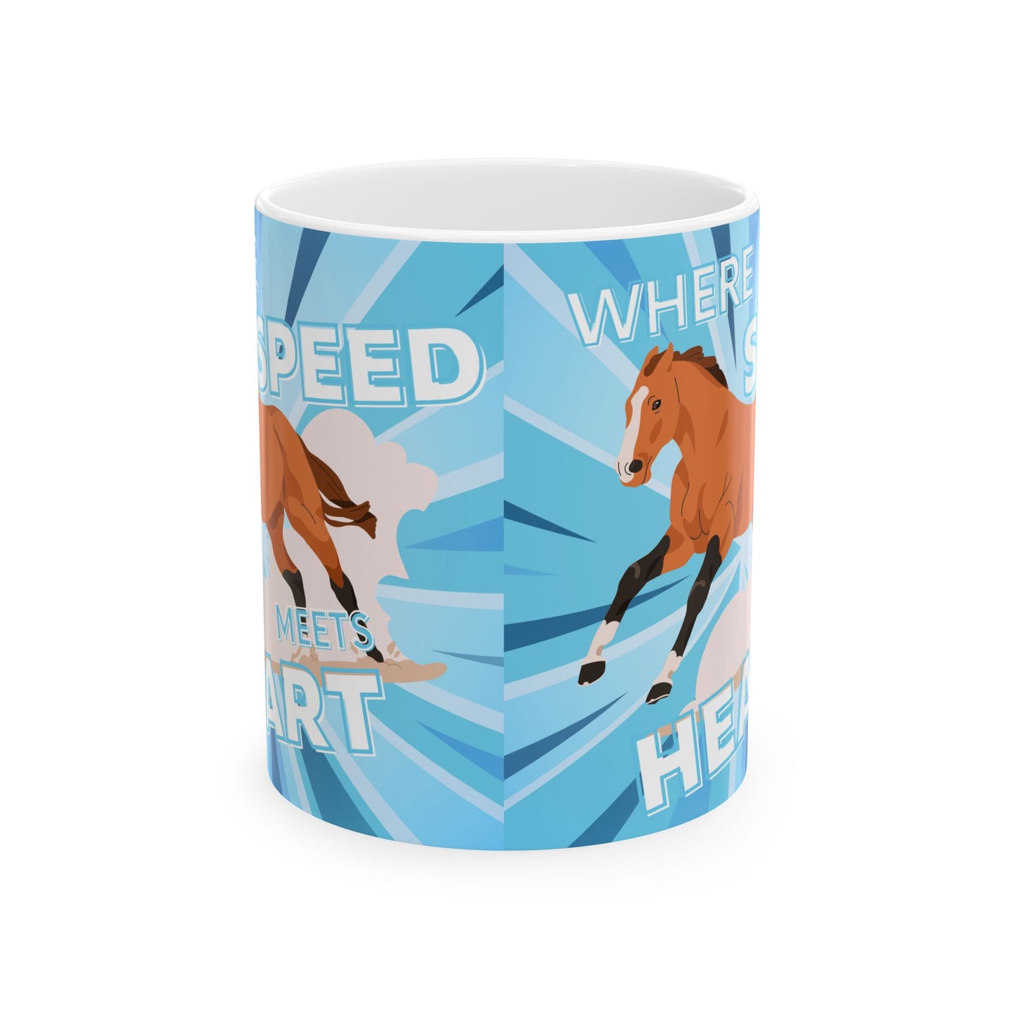 Where Speed Meets Heart Ceramic Mug, (11oz, 15oz)