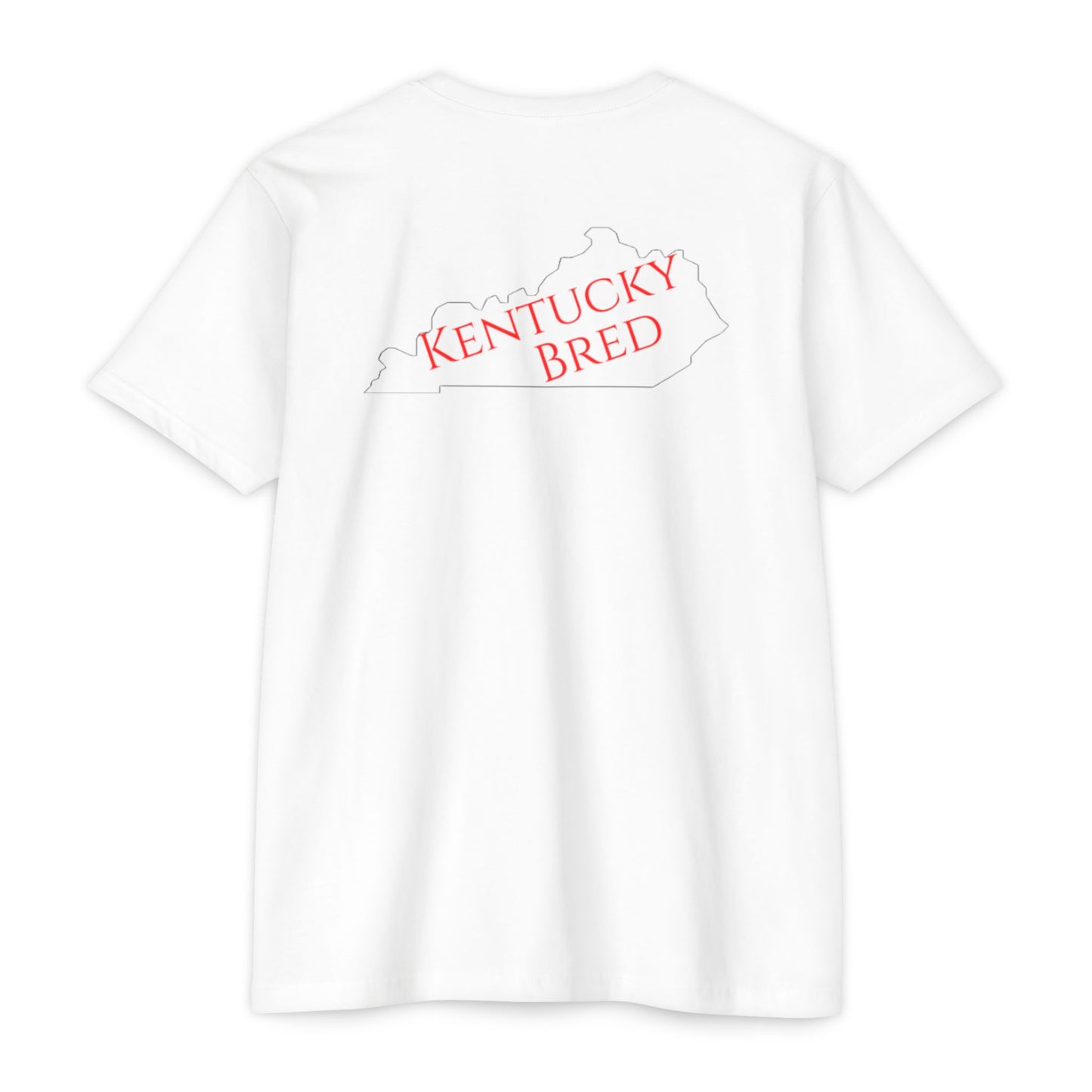 Kentucky Bred T-shirt - Red with White State Outline