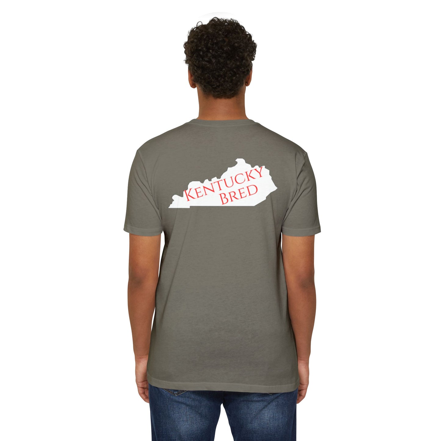 Kentucky Bred T-shirt - Red with White State Outline