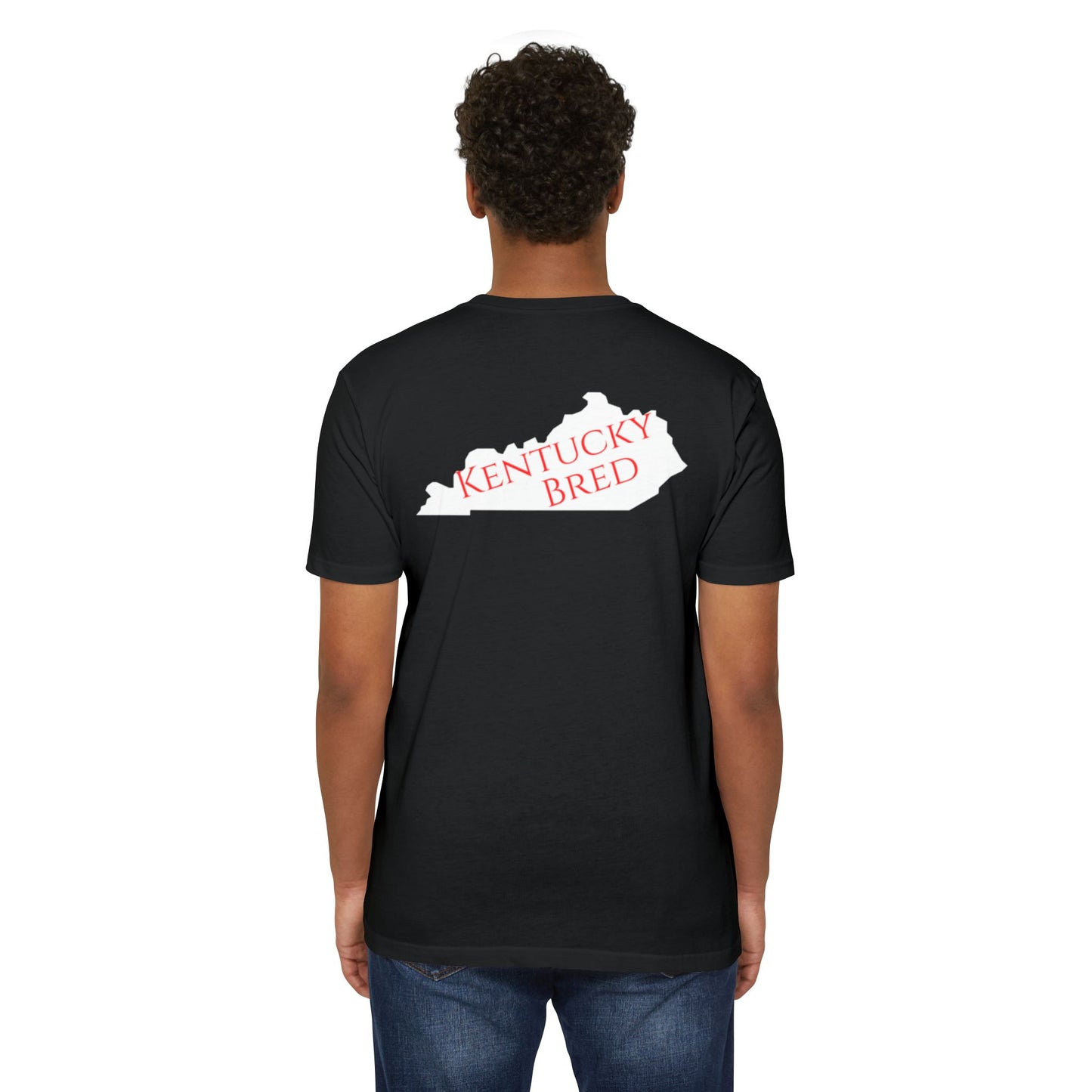Kentucky Bred T-shirt - Red with White State Outline
