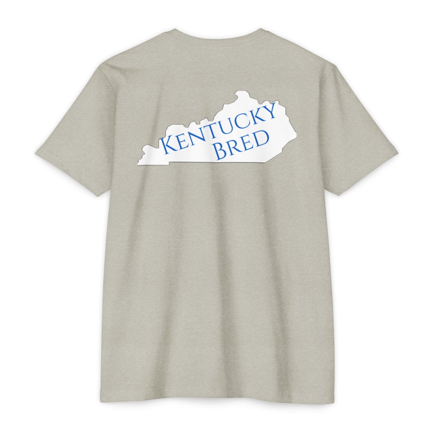 Kentucky Bred T-shirt | White with Blue State Outline