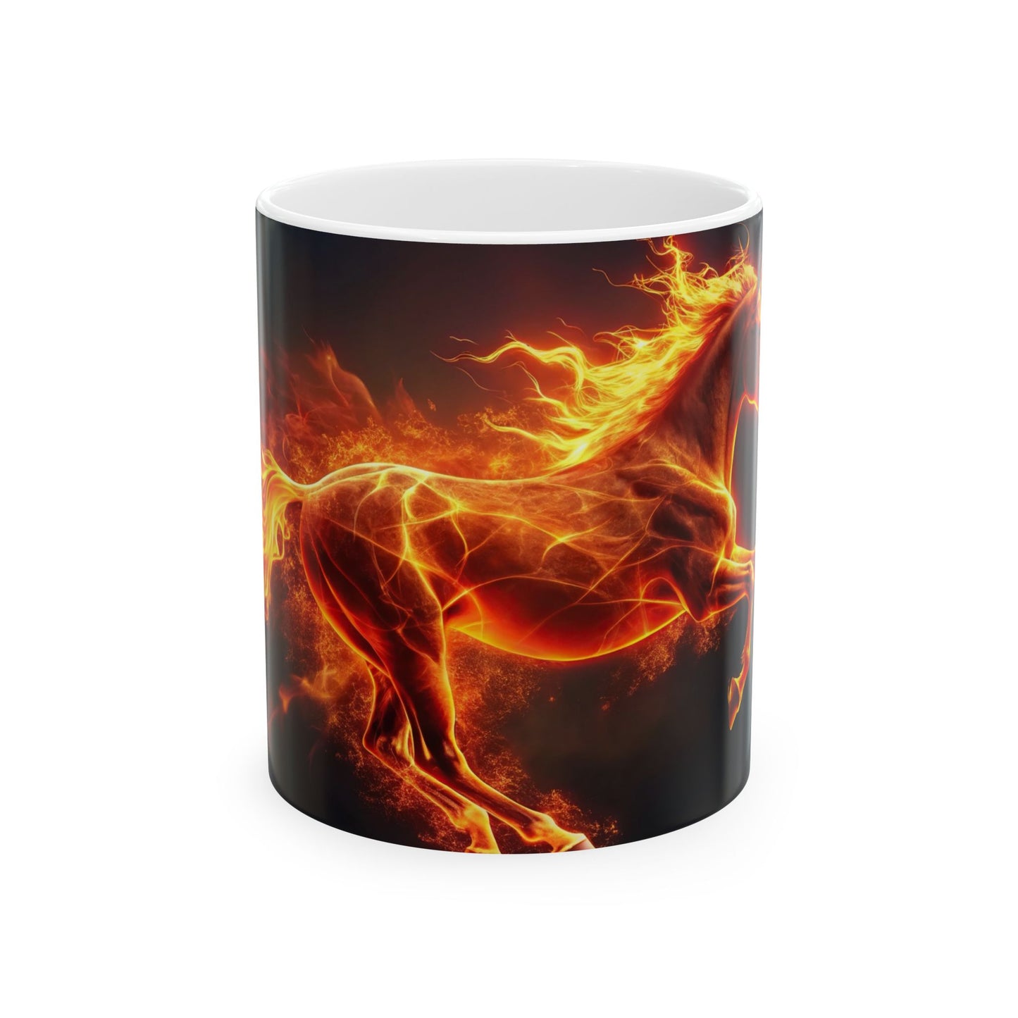 Horse On Fire Ceramic Mug, (11oz, 15oz)