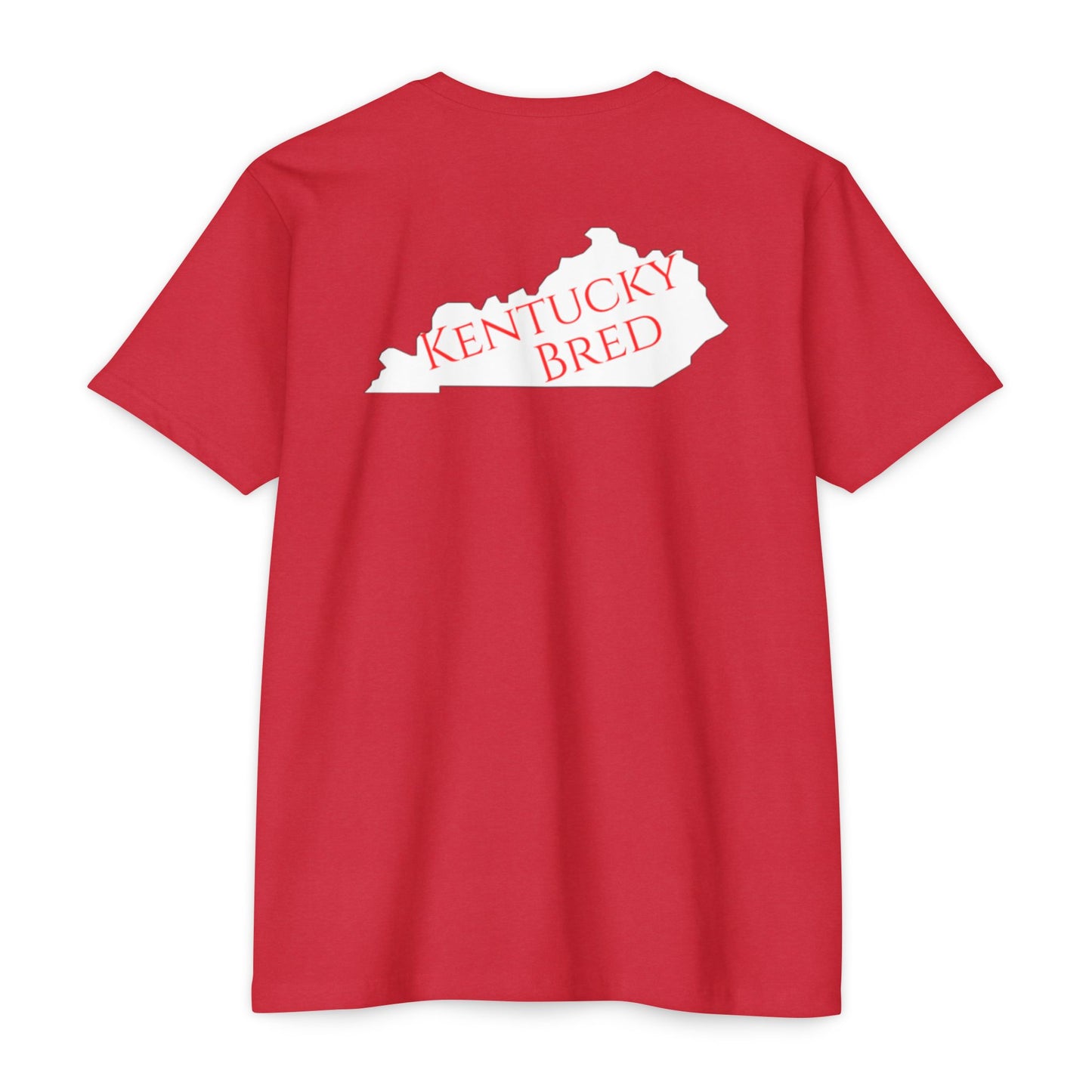 Kentucky Bred T-shirt - Red with White State Outline