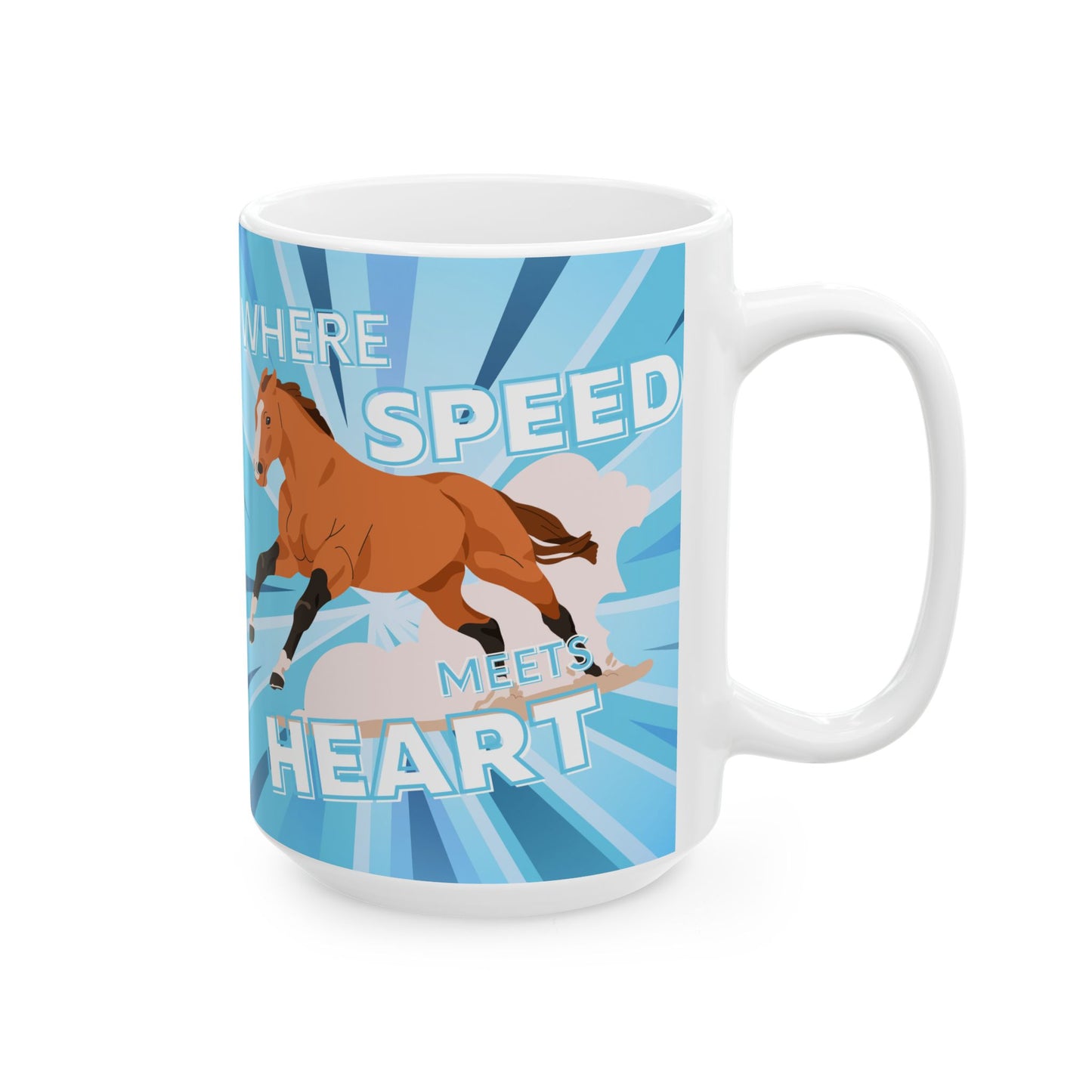Where Speed Meets Heart Ceramic Mug, (11oz, 15oz)