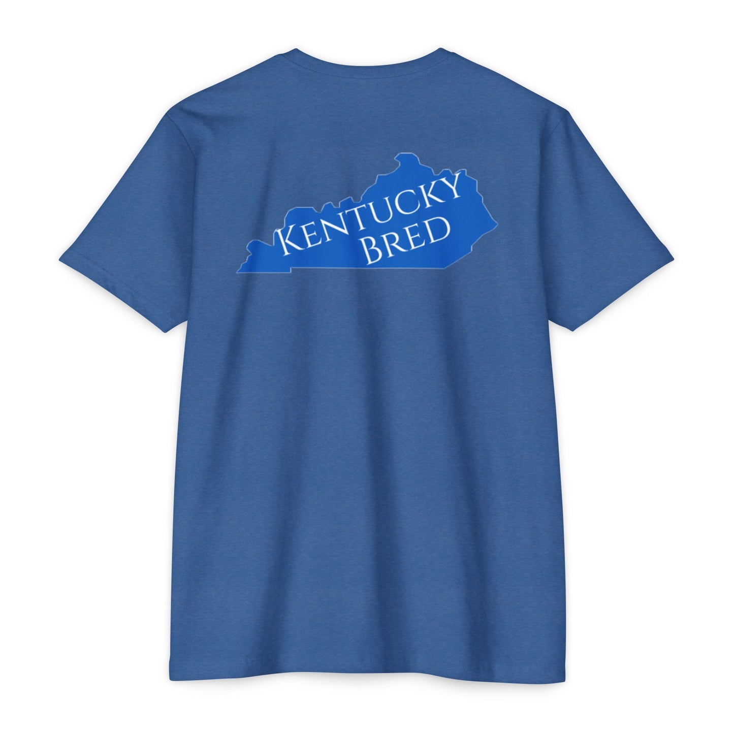 Kentucky Bred T-shirt | White With Blue State Outline