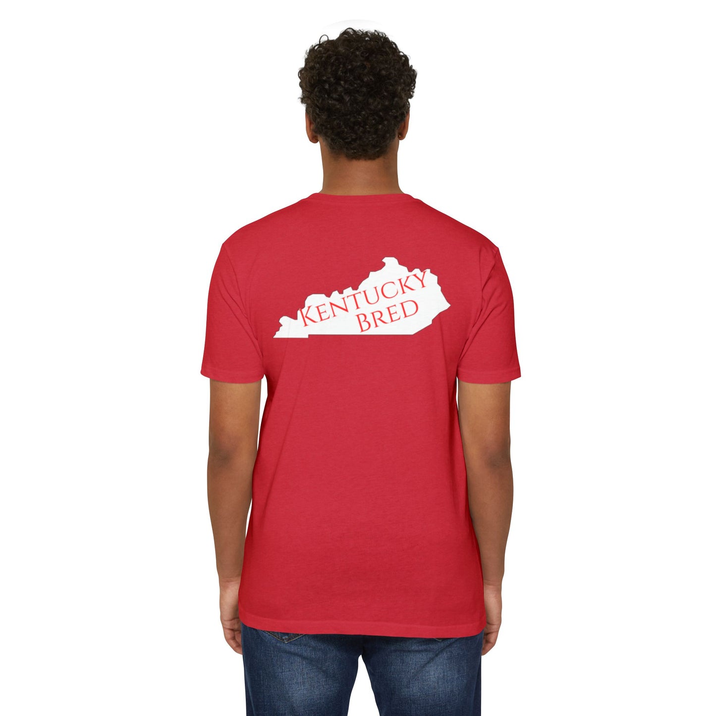 Kentucky Bred T-shirt - Red with White State Outline