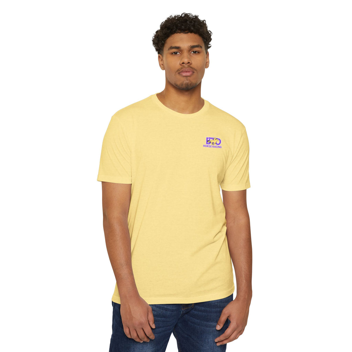 Louisiana Bred T-shirt | Purple and Gold with White State Outline