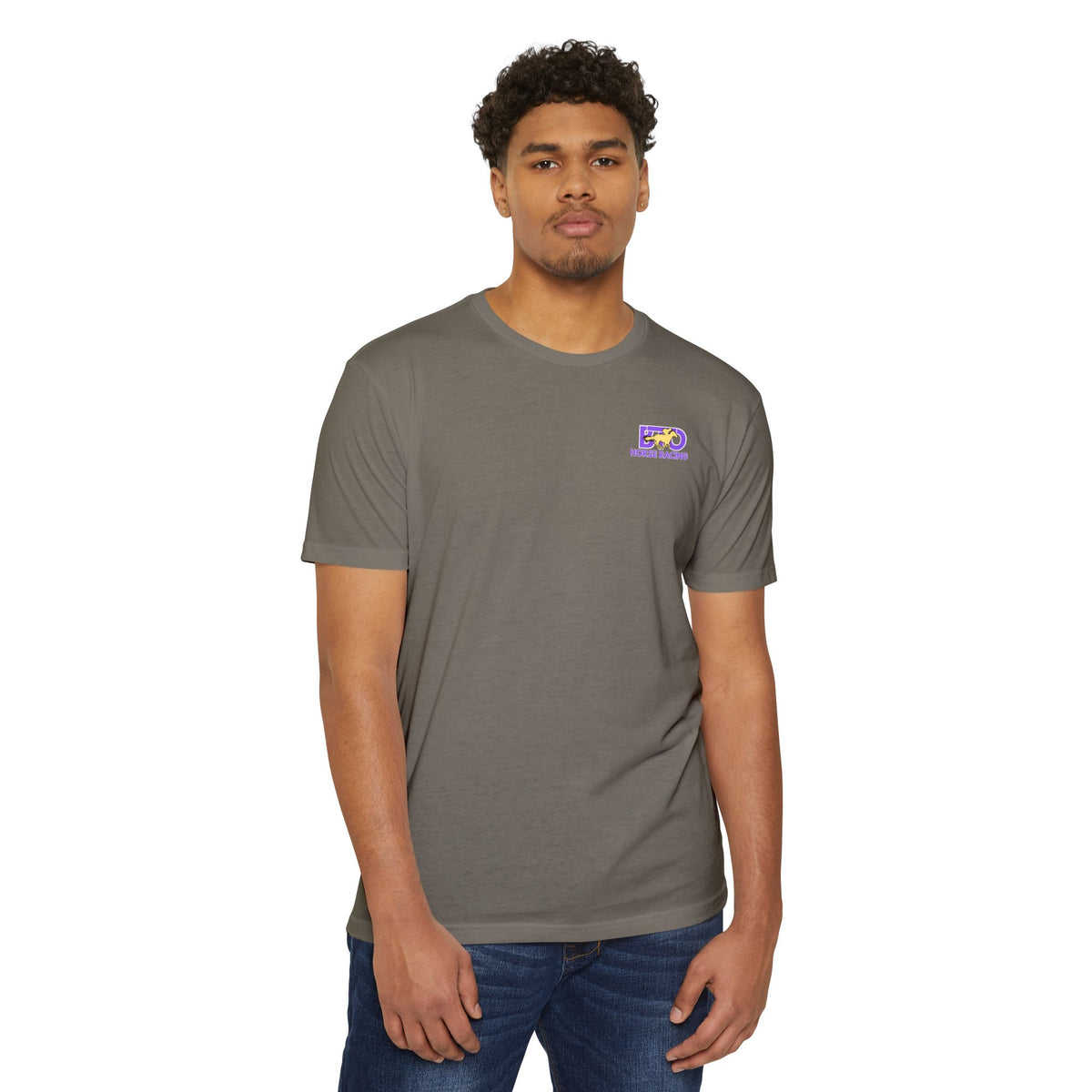 Louisiana Bred T-shirt | Purple and Gold with White State Outline
