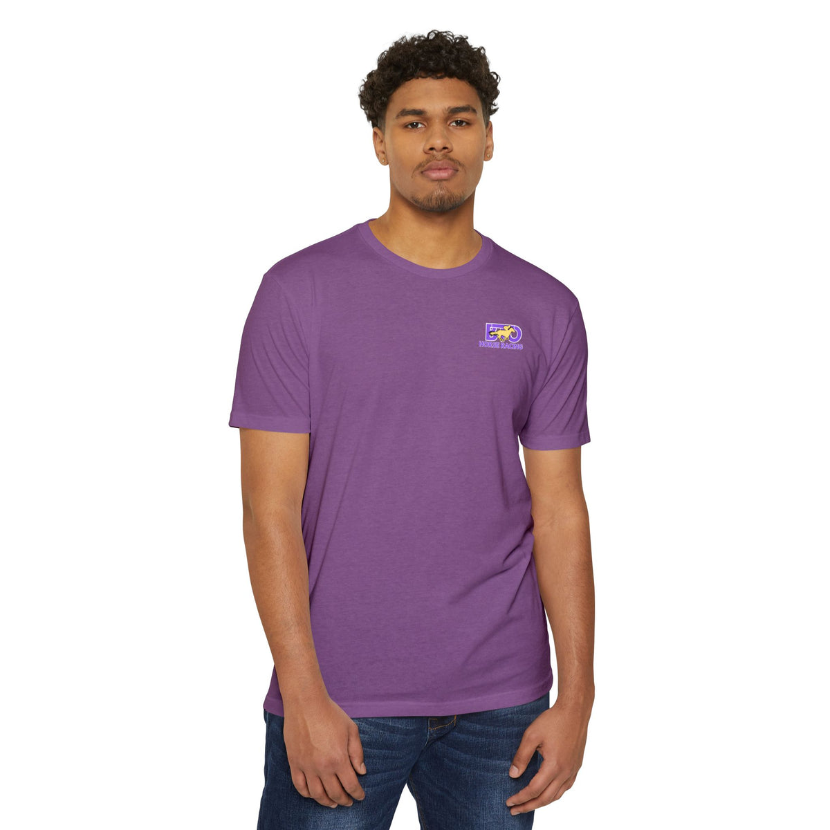 Louisiana Bred T-shirt | Purple and Gold with White State Outline
